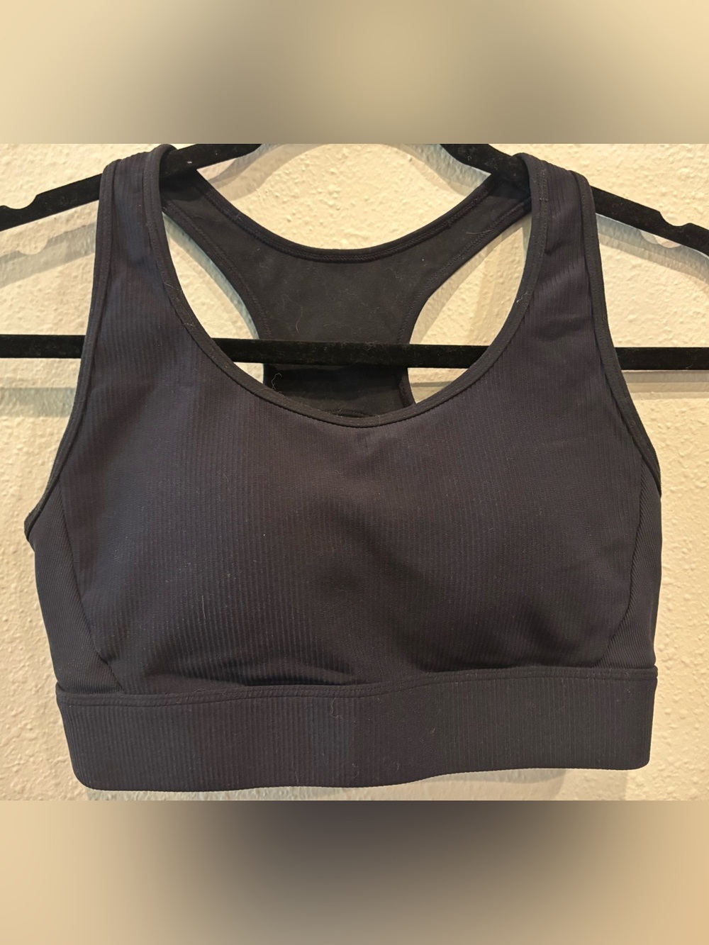 ZYIA Ribbed Racerback Sports Bra - Black medium